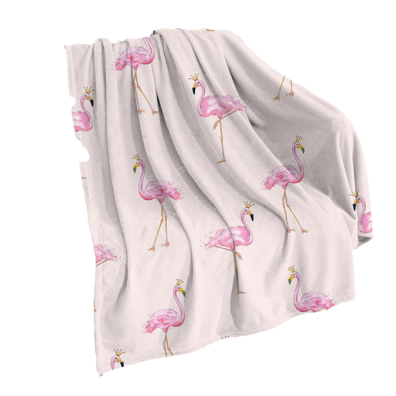 Piiriülene roosa flamingo tekk digitaaltrükiga kliimaseadmega tekk Amazon Nap tekk flanelltekkide hulgimüük