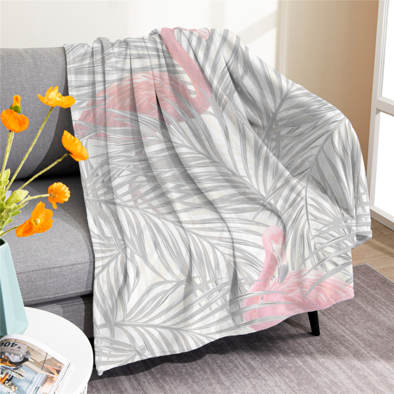 Piiriülene roosa flamingo tekk digitaaltrükiga kliimaseadmega tekk Amazon Nap tekk flanelltekkide hulgimüük