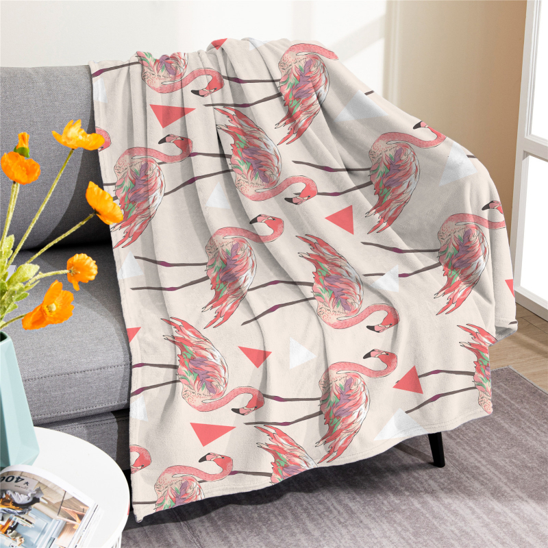 Piiriülene roosa flamingo tekk digitaaltrükiga kliimaseadmega tekk Amazon Nap tekk flanelltekkide hulgimüük