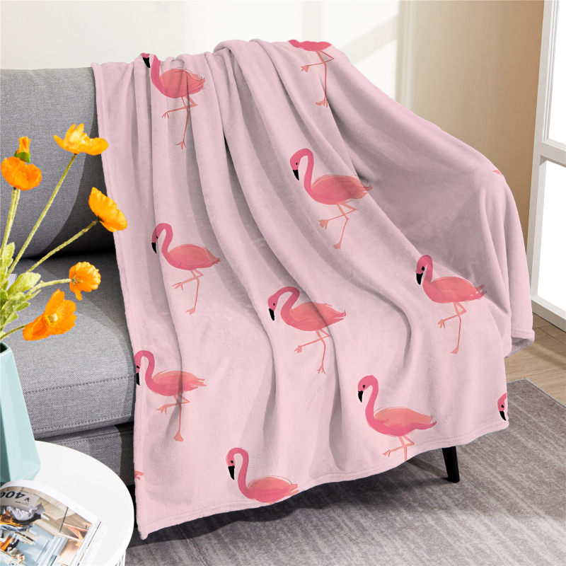 Piiriülene roosa flamingo tekk digitaaltrükiga kliimaseadmega tekk Amazon Nap tekk flanelltekkide hulgimüük