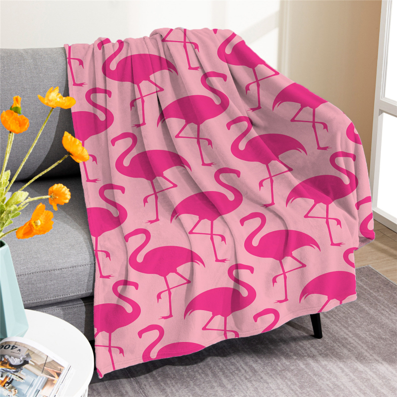 Piiriülene roosa flamingo tekk digitaaltrükiga kliimaseadmega tekk Amazon Nap tekk flanelltekkide hulgimüük