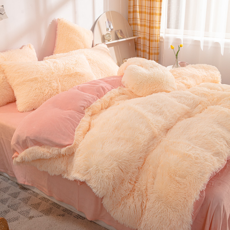 Keturių dalių pliušinis komplektas iš krištolo aksomo, šilta rudens ir žiemos paklodė, audinės aksomo antklodės užvalkalas, tinklelis, raudoni sprogimai