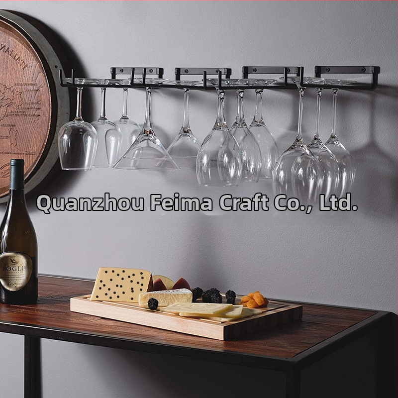 Amazon Трансгранична домакинска чаша за червено вино Висяща поставка за чаши Обикновена обърната висяща чаша Едноредова поставка за чаши за вино Поставка за чаши за вино