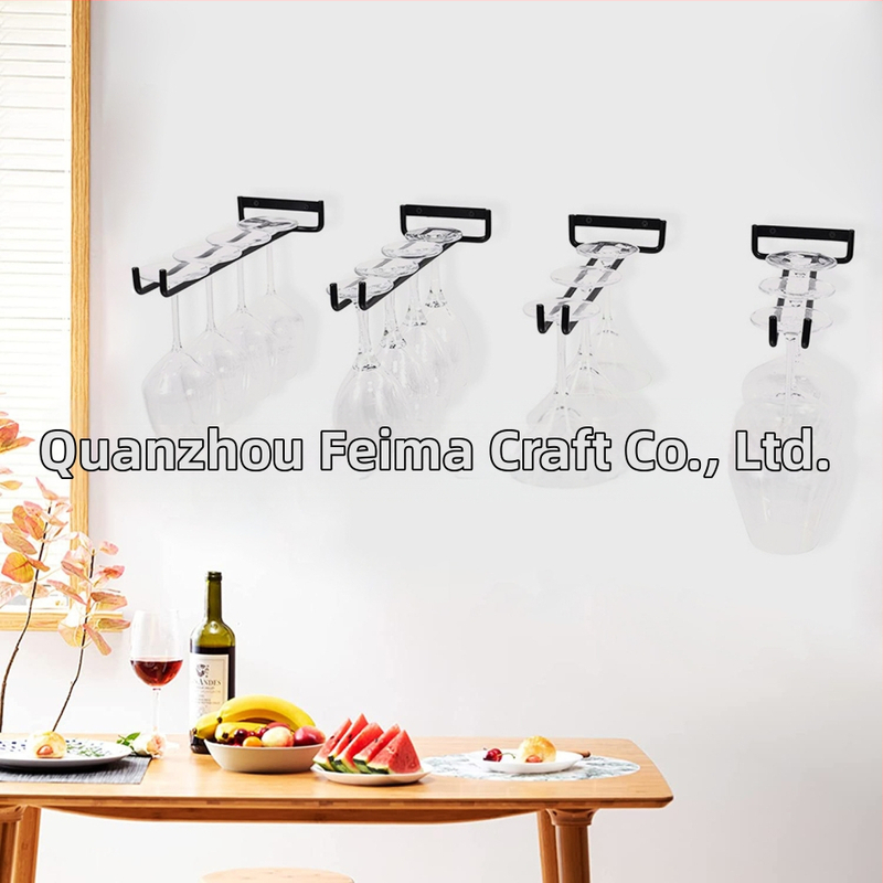 Amazon Трансгранична домакинска чаша за червено вино Висяща поставка за чаши Обикновена обърната висяща чаша Едноредова поставка за чаши за вино Поставка за чаши за вино