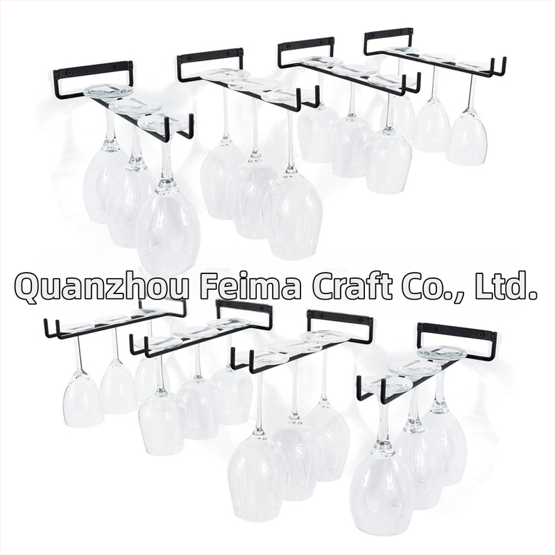 Amazon Трансгранична домакинска чаша за червено вино Висяща поставка за чаши Обикновена обърната висяща чаша Едноредова поставка за чаши за вино Поставка за чаши за вино