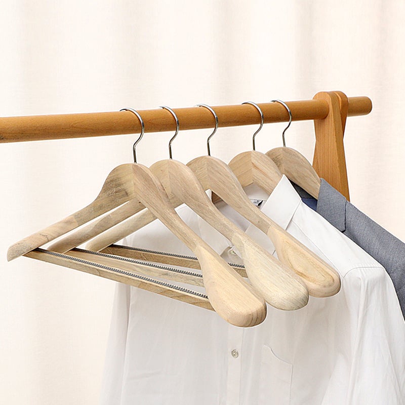 93 Закачалка за домашен костюм, безшевна, с широки рамене, кашмирена дървена закачалка за дрехи за магазин за дрехи