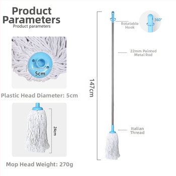 Αυστραλιανή πολυεστερική σφουγγαρίστρα από βαμβάκι για υγρή και στεγνή χρήση, χωρίς πλύσιμο στο χέρι, οικιακή απορροφητική σφουγγαρίστρα με στρογγυλή κεφαλή, ξύλινη σφουγγαρίστρα δαπέδου, παλιομοδίτικη σφουγγαρίστρα