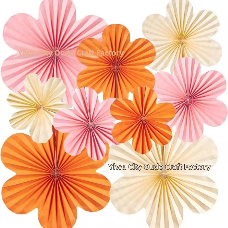 Нова стена цветна хартиена ветрилообразна цветна декорация за рожден ден прозорец фон стена декорация хартиена ветрилообразна висяща декорация