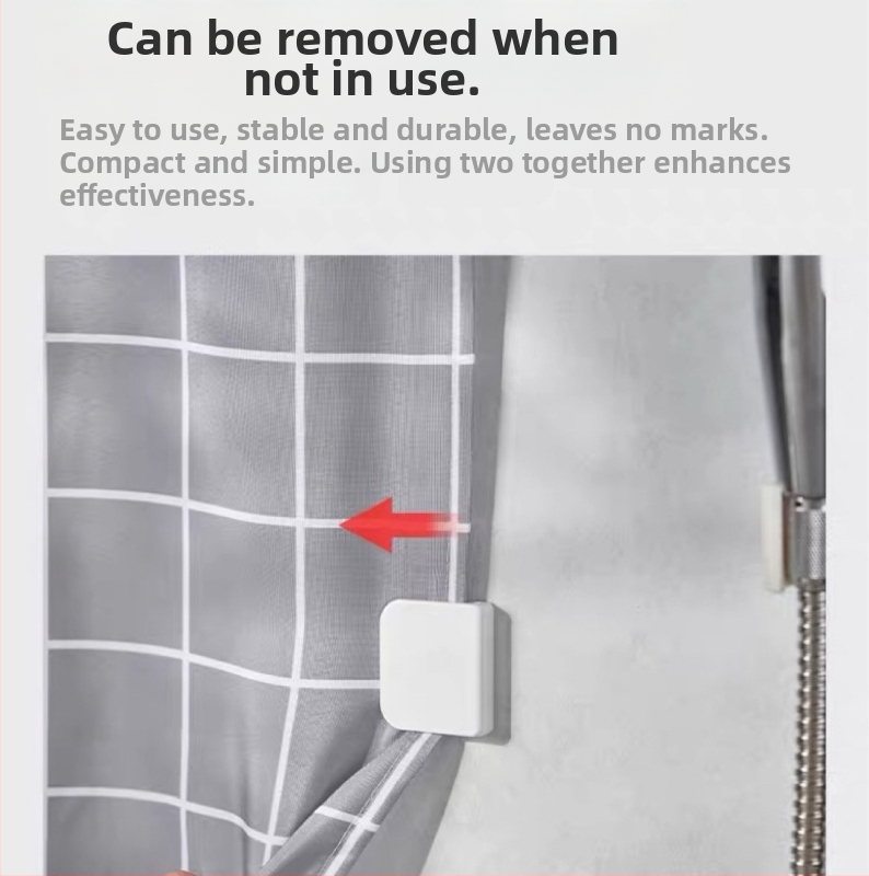 Клипс за завеса за душ с трансгранична експлозия, многофункционален, безшевен фиксиращ клипс за стена за душ, неперфорирана кука за завеса
