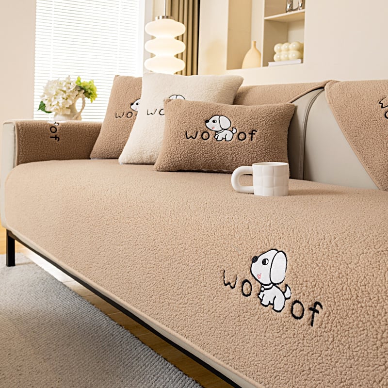 Плътна цветна възглавница за диван, универсална, всички сезони 2024, семпла, модерна, плюшена, неплъзгаща се, прахоустойчива, устойчива на драскотини от котка, калъфка за диван, кърпа