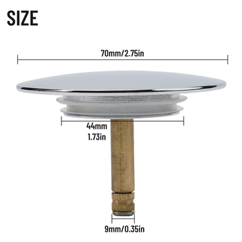 Keresztbe épített kád víztartozékok 70 mm-es sárgaréz káddugó forgó vízzáró fedél káddugó