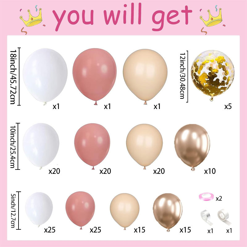 „Amazon“ vintažinės rožinės odos spalvos baltas balionų girliandų arkos kostiumas kūdikio voniai gimtadienio vakarėlis vestuvių dekoravimas