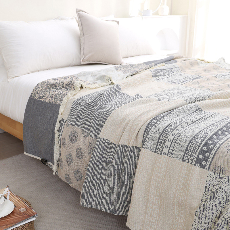 Medvilninis marlės rankšluostis su kutais Vienvietis Dvivietis Apklotas su oro kondicionieriumi Medvilninis sofos rankšluostis Keturių metų laikų laisvalaikio apklotas