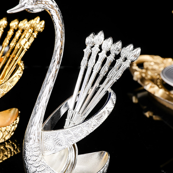 Европейски креативни метални занаяти, лебедова лъжица, домакинска десертна закуска, популярна кафена малка лъжичка, декоративни орнаменти