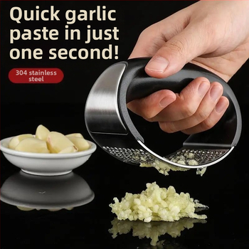 [Česnakų presas] Nerūdijančio plieno česnakų presas Daugiafunkcis česnakų grūstuvas Buitinis kūrybingas sukamasis česnakų malūnėlis