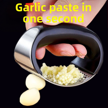 [Česnakų presas] Nerūdijančio plieno česnakų presas Daugiafunkcis česnakų grūstuvas Buitinis kūrybingas sukamasis česnakų malūnėlis