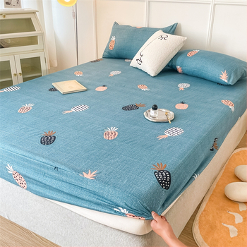 Nahasõbralik lihvimistrükk ühes tükis voodimüts lihtne üliõpilaskodu ühe toote voodikate madratsikaitse komplekt kolmeosaline hulgimüük