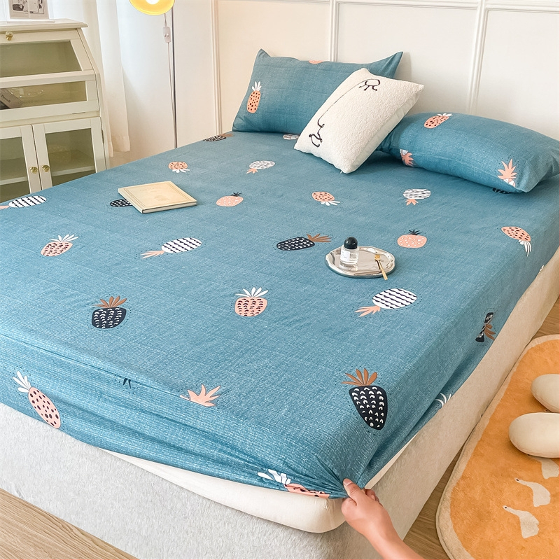 Nahasõbralik lihvimistrükk ühes tükis voodimüts lihtne üliõpilaskodu ühe toote voodikate madratsikaitse komplekt kolmeosaline hulgimüük