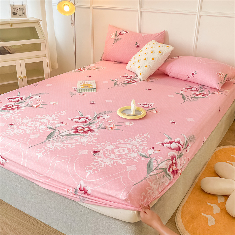 Nahasõbralik lihvimistrükk ühes tükis voodimüts lihtne üliõpilaskodu ühe toote voodikate madratsikaitse komplekt kolmeosaline hulgimüük