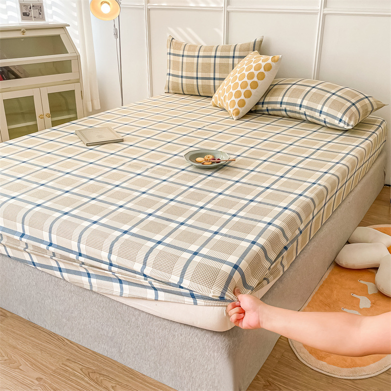 Nahasõbralik lihvimistrükk ühes tükis voodimüts lihtne üliõpilaskodu ühe toote voodikate madratsikaitse komplekt kolmeosaline hulgimüük