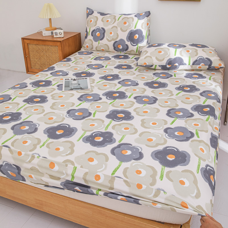 Nahasõbralik lihvimistrükk ühes tükis voodimüts lihtne üliõpilaskodu ühe toote voodikate madratsikaitse komplekt kolmeosaline hulgimüük