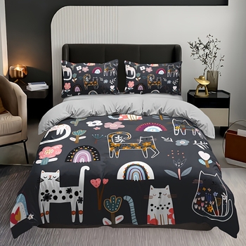 Tarpvalstybinis kačių gėlių rašto patalynės kostiumas, kvėpuojantis ir patogus miegamojo kambario dekoravimas „Amazon“