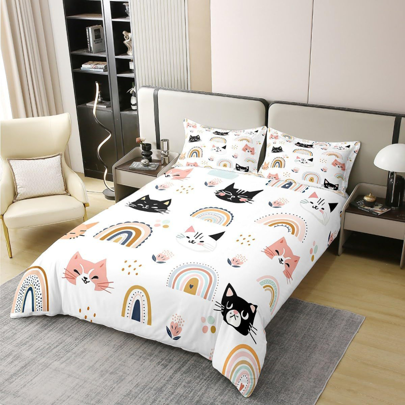 Tarpvalstybinis kačių gėlių rašto patalynės kostiumas, kvėpuojantis ir patogus miegamojo kambario dekoravimas „Amazon“