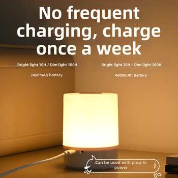 LED φωτιστικό νυκτός αφής για ύπνο με απαλό φως, ατμοσφαιρικό φωτιστικό με προστασία ματιών, ζεστό φως, LED φωτιστικό νυκτός, επαναφορτιζόμενη λάμπα ύπνου