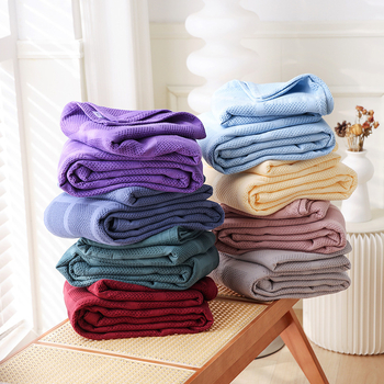 Grynos medvilnės vaflinės marlės rankšluosčių antklodė, medvilninis rankšluostis, sofos antklodė, viengulė ir dvigulė vasarinė vėsi antklodė, vaikiška plona antklodė