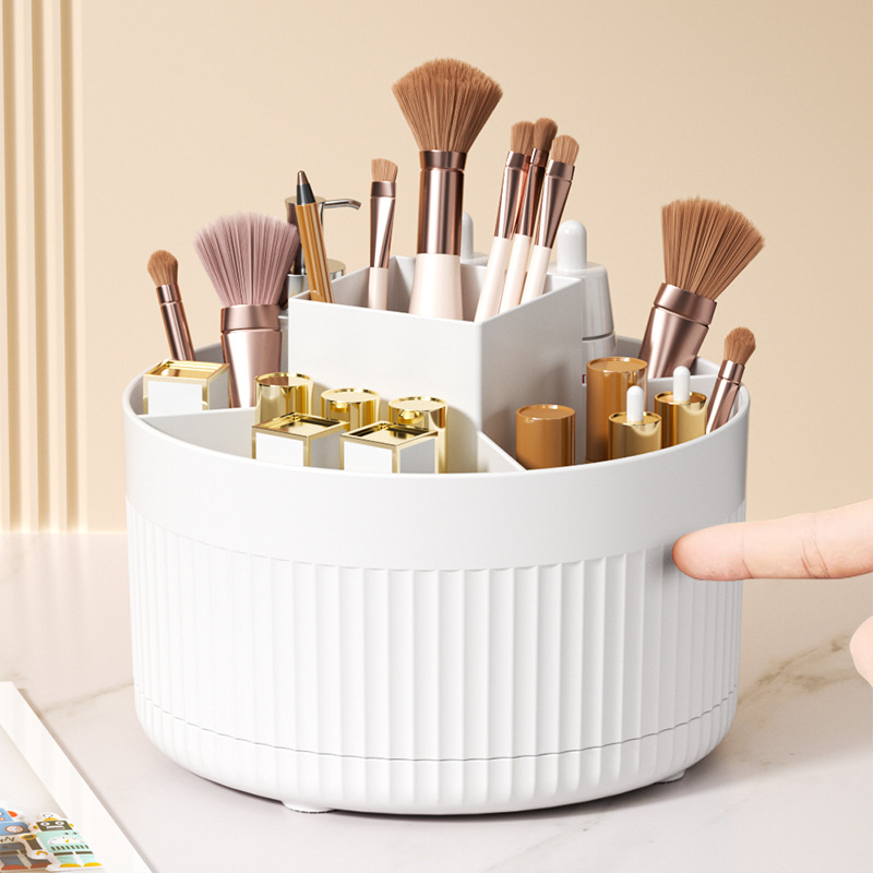Desktop rotativ cosmetice perie depozitare cilindru cosmetice depozitare raft masă masă de toaletă fard de pleoape perie ruj cutie stilou suport