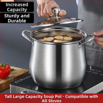 Nerūdijančio plieno sriubos puodas dvigubo dugno lankinis troškinys puodas sutirštintas aukštas sriubos puodas, tiesiogiai tiekiamas iš gamyklos, didelės talpos nerūdijančio plieno dovanų puodas