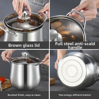 Nerūdijančio plieno sriubos puodas dvigubo dugno lankinis troškinys puodas sutirštintas aukštas sriubos puodas, tiesiogiai tiekiamas iš gamyklos, didelės talpos nerūdijančio plieno dovanų puodas