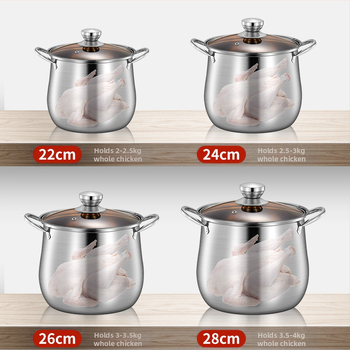 Nerūdijančio plieno sriubos puodas dvigubo dugno lankinis troškinys puodas sutirštintas aukštas sriubos puodas, tiesiogiai tiekiamas iš gamyklos, didelės talpos nerūdijančio plieno dovanų puodas