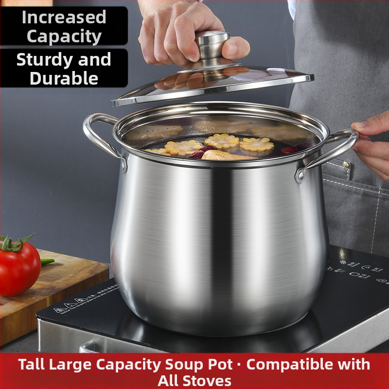 Nerūdijančio plieno sriubos puodas dvigubo dugno lankinis troškinys puodas sutirštintas aukštas sriubos puodas, tiesiogiai tiekiamas iš gamyklos, didelės talpos nerūdijančio plieno dovanų puodas