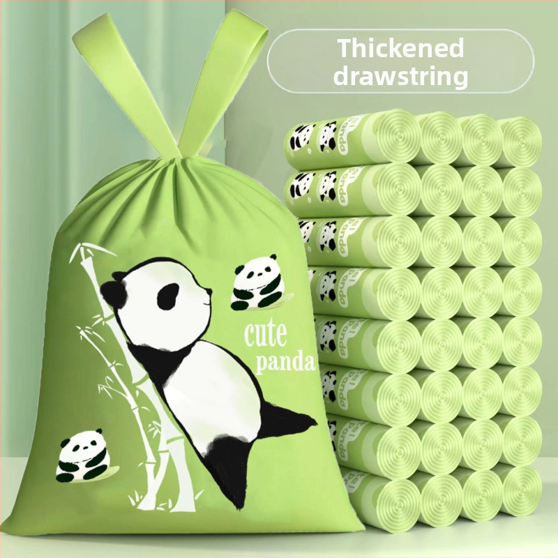 Panda stiliaus triušio nuplėšiamas raišteliu šiukšlių maišas Nacionalinė tendencija Ištraukimas sutirštintas valymo maišelis Uždarymo krepšys Virtuvės susuktas ir surišamas
