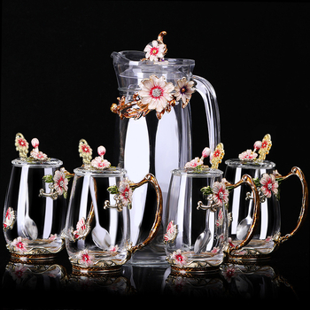 Χονδρικό Κύπελλο Σμάλτου Νέο Στυλ Γυναικείο Υψηλής Αξίας Οικιακό Κύπελλο Τσαγιού Λουλουδιών Υψηλής Ποιότητας Γραφείο Εξαιρετικό Κύπελλο Νερού Δασκάλου