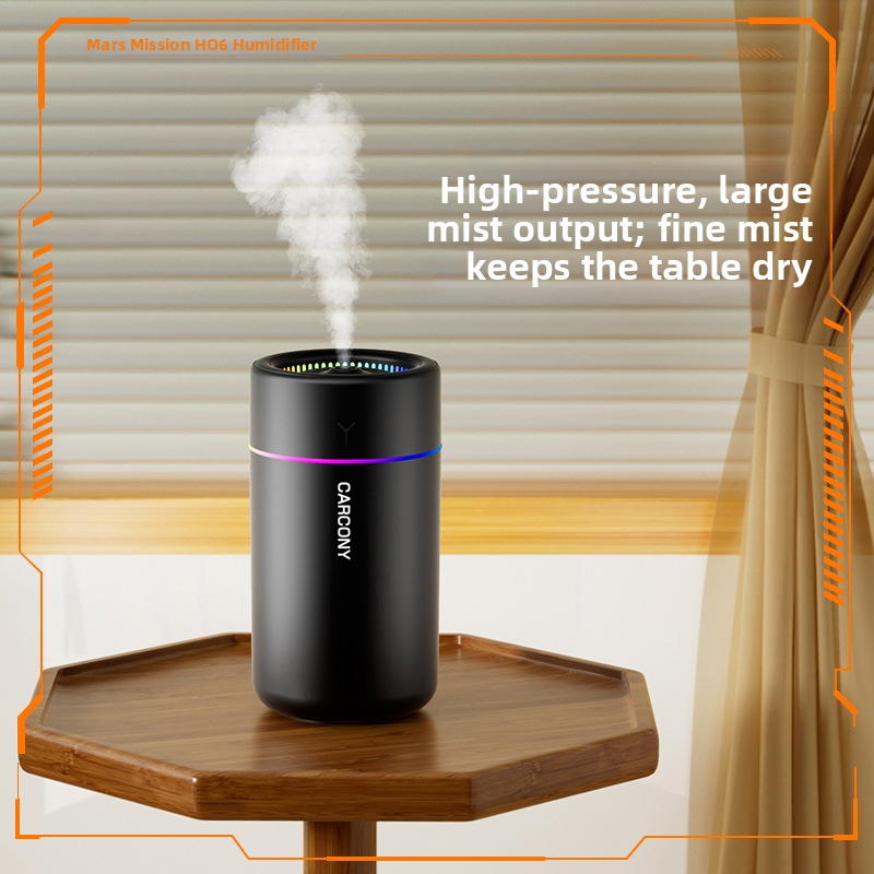 Малък овлажнител, гъста мъгла, цветна атмосфера, лека, безшумна овлажнител, може да добави ароматерапия за дома, колата и офиса