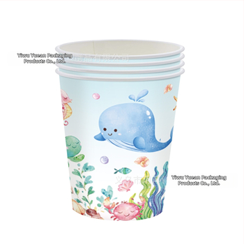 Нови подводни светове, океански теми, детски рожден ден, консумативи за еднократна употреба, хартиени чинии, комплект хартиени чаши