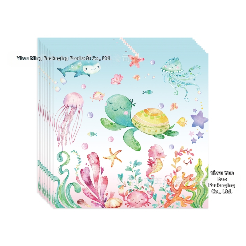 Нови подводни светове, океански теми, детски рожден ден, консумативи за еднократна употреба, хартиени чинии, комплект хартиени чаши