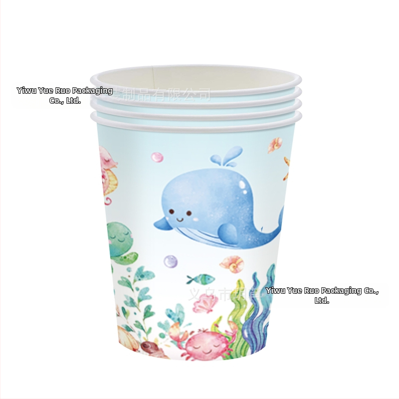 Нови подводни светове, океански теми, детски рожден ден, консумативи за еднократна употреба, хартиени чинии, комплект хартиени чаши