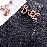 Nuotakos šydo komplektas bernvakariui, nuotakos, bronzinis petnešėlė, rožinio aukso plaukų juosta, tatuiruotės lipdukas