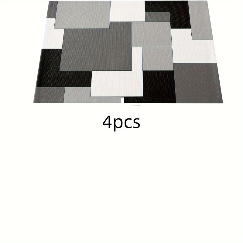 4 tükki/6 tükki, moodne loominguline abstraktne kunst, punane mustvalge hall ruudustik, mustvalge hall ruudustik, must, kollane ja valge hall ruudustik