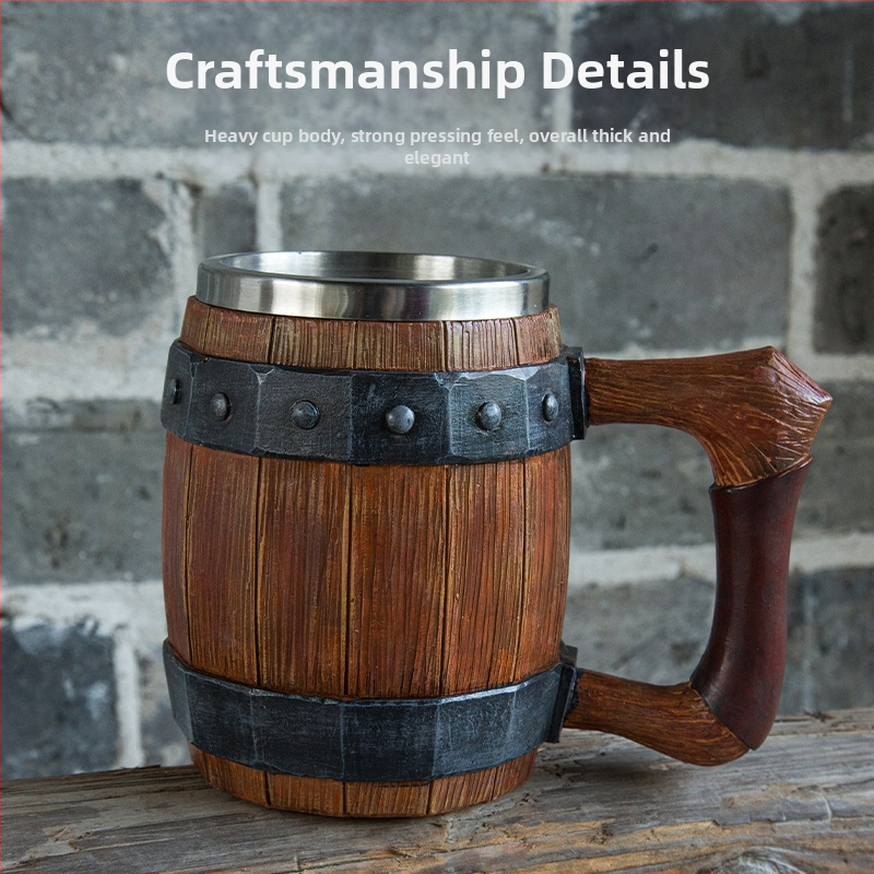 Loominguline isiksus puidust tünnivaigust õlletops loominguline käsitsi valmistatud puiduimitatsioon roostevabast terasest õlletops suure mahutavusega baariveetops