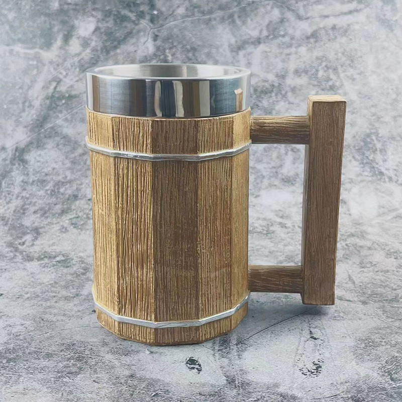 Loominguline isiksus puidust tünnivaigust õlletops loominguline käsitsi valmistatud puiduimitatsioon roostevabast terasest õlletops suure mahutavusega baariveetops