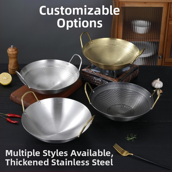 Gamyklinis tiesioginis partijos nelimpantis sutirštintas nerūdijančio plieno korio struktūros mažas karštas puodas sausas puodas namų apyvokos restoranas komercinis puodas baras Ding