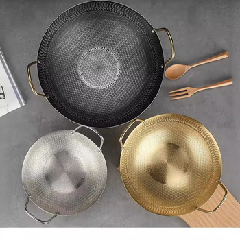 Gamyklinis tiesioginis partijos nelimpantis sutirštintas nerūdijančio plieno korio struktūros mažas karštas puodas sausas puodas namų apyvokos restoranas komercinis puodas baras Ding