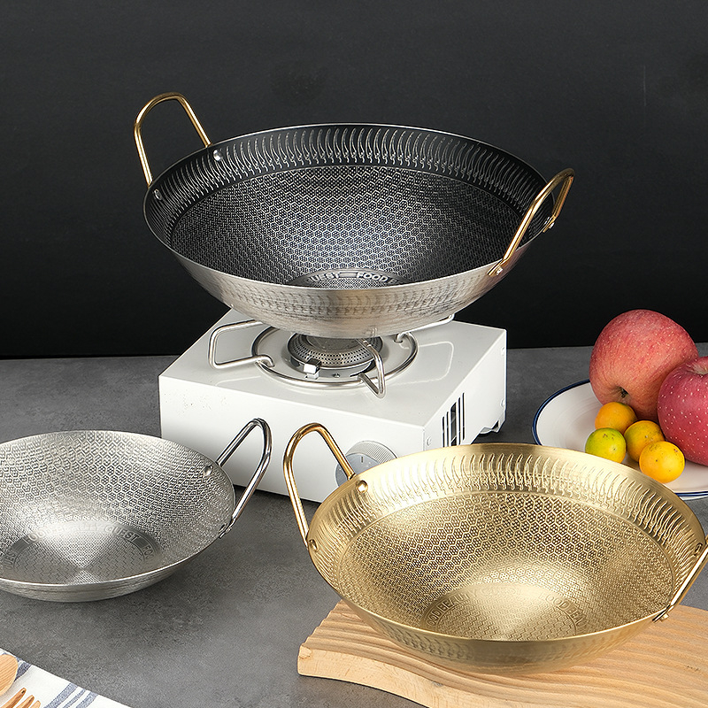 Gamyklinis tiesioginis partijos nelimpantis sutirštintas nerūdijančio plieno korio struktūros mažas karštas puodas sausas puodas namų apyvokos restoranas komercinis puodas baras Ding