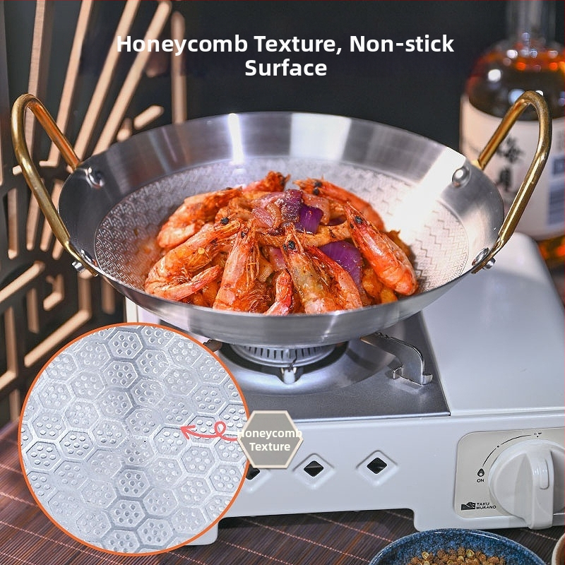 Фабрично директно партидно незалепващо удебелено неръждаемо стоманено пчелно-пчелно покритие Малък горещ съд за сух съд Домашен ресторант Търговски съд Бар Динг