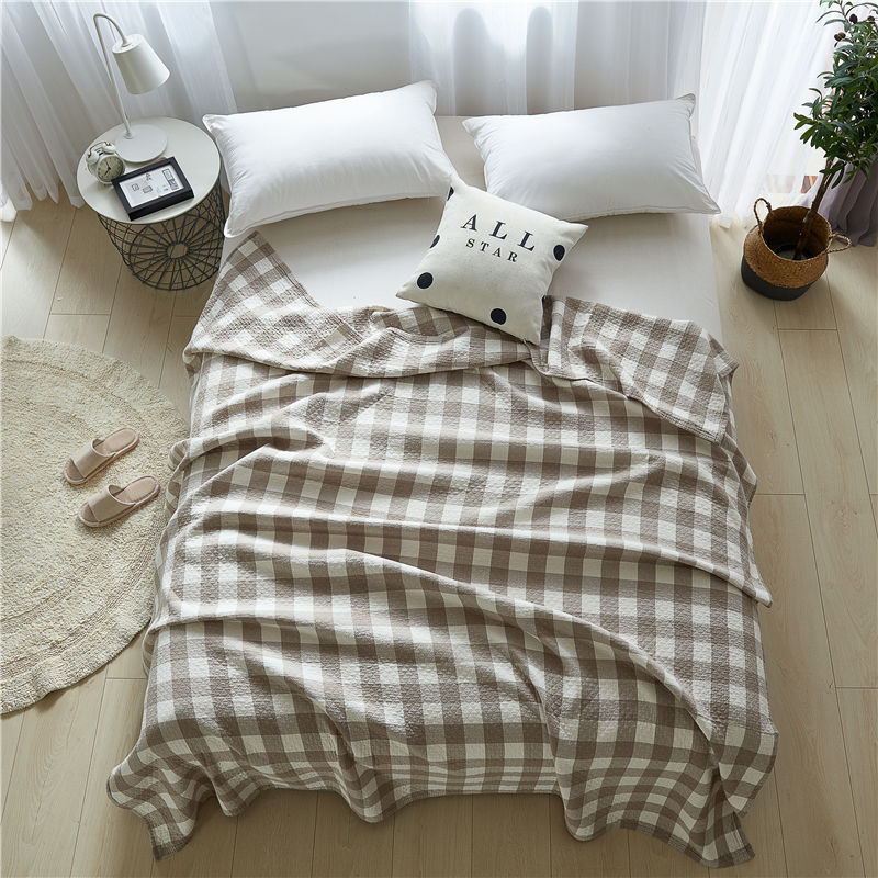 Grynos medvilnės marlės rankšluosčių antklodė, vasarinė plona trijų sluoksnių medvilninė vasarinė vėsi antklodė, oro kondicionieriaus antklodė, viengulė ir dvigulė paklodė suaugusiesiems