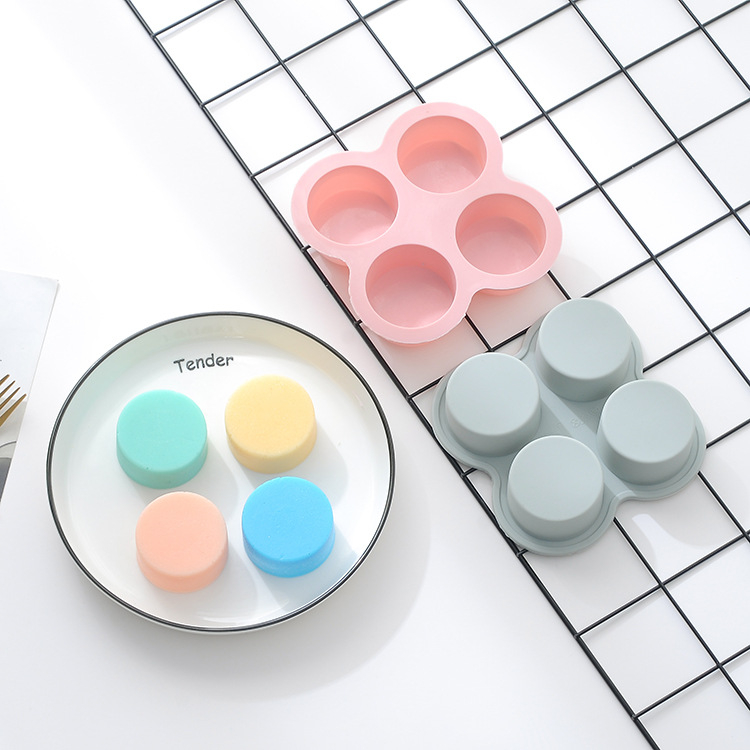 В наличност 4-частична цилиндрична силиконова форма за мус от 4 части, Направи си сам прибори за печене, цилиндрична форма за оризова торта от френски десерт